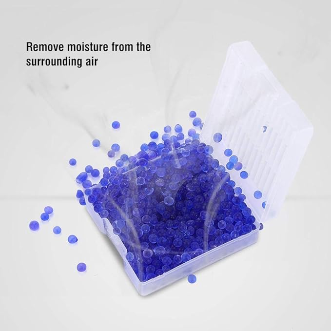 Reusable Silicone Desiccant, Blue Indicating Gel Desiccant Beads Compact Lightweight Moisture Beads Moistureproof Dehumidifier for Camera Car Closet Cabinet Bag Storage Box - Image 6