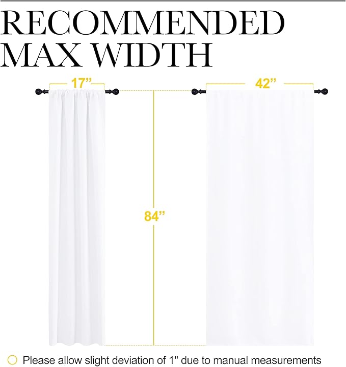 NICETOWN Kitchen Window Curtain Panels - Not Blackout Window Treatment Rod Pocket Curtains/Drapes for Bedroom (2 Panels, 42 by 84, White) - Image 7