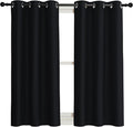 NICETOWN Black Out Curtain Panel Shade, Single Piece, 42 inches Wide by 54 inches Long, Black, Solid Energy Efficient Eyelet Top Window Blind for Guest Room by NICETOWN