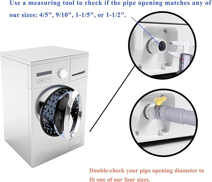 6.5ft Washing Machine Drain Hose Extension Kit - Universal for Washer, Dishwasher & Dehumidifier, 7-Piece Set with U-Bracket, 4 Clamps & Adapter - Image 2