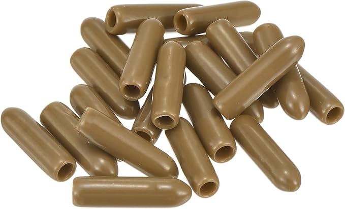 uxcell 20pcs Rubber End Caps 2.5mm ID Vinyl PVC Round Tube Bolt Cap Cover Screw Thread Protectors Light Brown - Image 4
