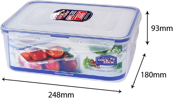 LOCK & LOCK Easy Essentials Food Storage lids/Airtight containers, BPA Free, Rectangle-88 oz-for Rice, Clear - Image 4