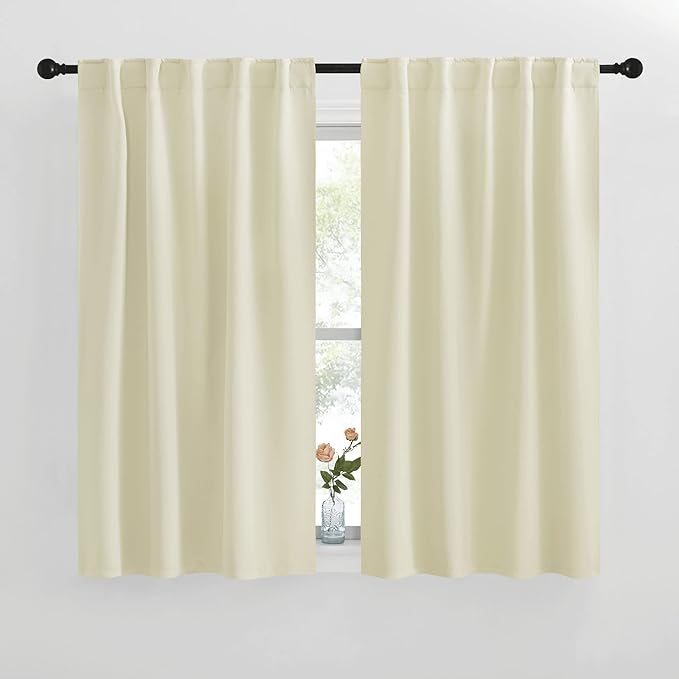 NICETOWN RV Curtains for Camper Windows - (Beige Color) 42x50 Inch, 2 Panels Set, Thermal Insulated Room Darkening Blackout Drapes/Draperies with Rod Pocket & Back Tab for Half Window by NICETOWN