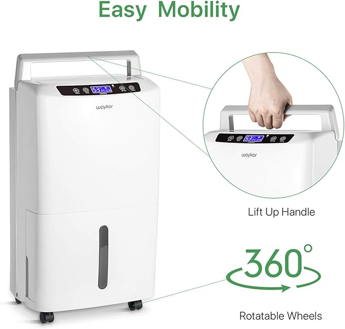 Waykar 2000 Sq. Ft. 2025 Energy Star Dehumidifier for Home and Basements, with Auto or Manual Drainage, 0.66 Gallon Water Tank Capacity - Image 7