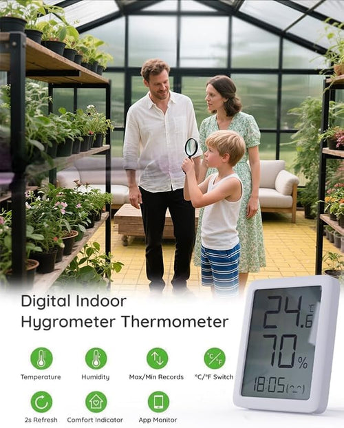 10X12FT Greenhouse with Electronic Thermometers, Green Houses for Outside Heavy Duty with Aluminum Frame Withstands Strong Wind or Snow, Large Walk-in Greenhouse for Backyard or Garden Use - Image 2