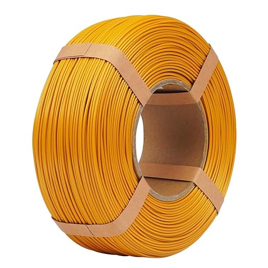 Inland V2 PLA PRO (PLA+) 3D Printer Filament Refill, 1.75mm Spooless Filament, Dimensional Accuracy +/- 0.03mm, 1KG (2.2lbs) Gold Refill for Inland Reusable Spools, Bambu Lab Compatible by INLAND