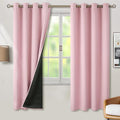 BGment Baby Pink 100% Blackout Curtains for Nursery Bedroom 72 Inch Length 2 Panels, Thermal Insulated Full Light Blocking Grommet Noise Cancelling Window Curtains for Girls Room, 52 Inch Wide Each by BGment