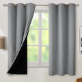 BGment Thermal Insulated 100% Blackout Curtains 63 Inch Length 2 Panels, Total Light Blocking Curtains for Bedroom, Grommet Window Drapes with Thick Black Liner, 42 Inch Wide Each Panel, Dove Grey by BGment