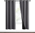 NICETOWN Grey Full Shade Curtain Panels, 37" Wide x 70" Long, Gray, Pair of Thermal Insulated & Energy Efficiency Blackout Curtains for Living Room Windows, Lined Silky Performance Window Dressing by NICETOWN
