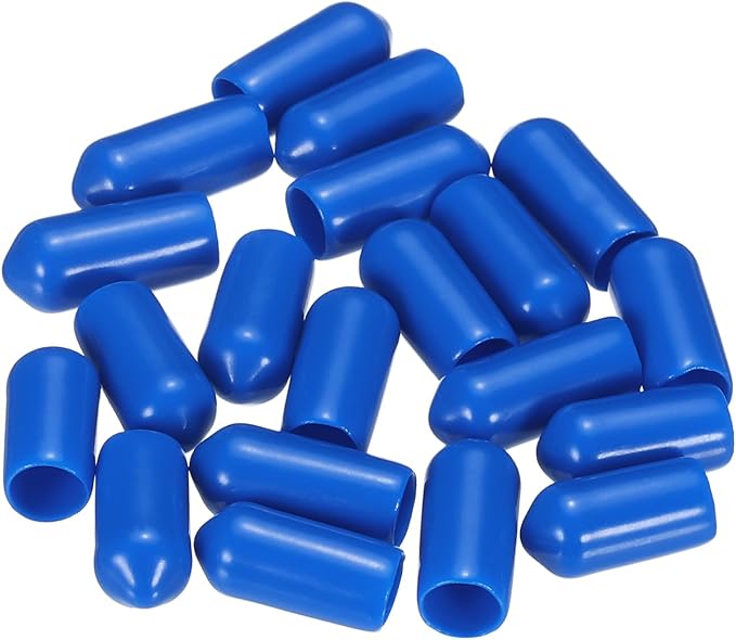 uxcell 20pcs Rubber End Caps 6.5mm ID Vinyl PVC Round Tube Bolt Cap Cover Screw Thread Protectors Blue - Image 4