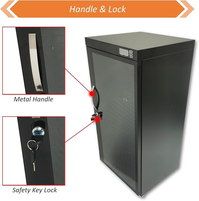 INTBUYING Musical Instrument Storage Dry Cabinet Electronic Dehumidifier Cabinet 35-60% RH Dual Humidity Control 110V Digital Display Lockable for Bass Violin Guitar Viola Erhu Pipa - Image 5