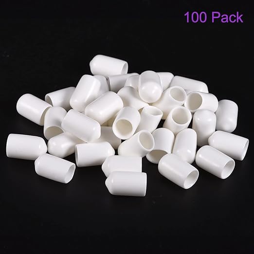 DMiotech 100 Pack 9mm ID White Screw Thread Protectors Rubber End Caps Bolt Covers for Screw Bolt Furniture Pipe - Image 6