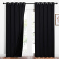 NICETOWN High-End Thermal Curtains, Full Blackout Curtains 84 inches Long for Dining Room, Soundproof Window Treatment Drapes for Hall Room, Black, 62 inches Wide Per Panel, Set of 2 Panels by NICETOWN