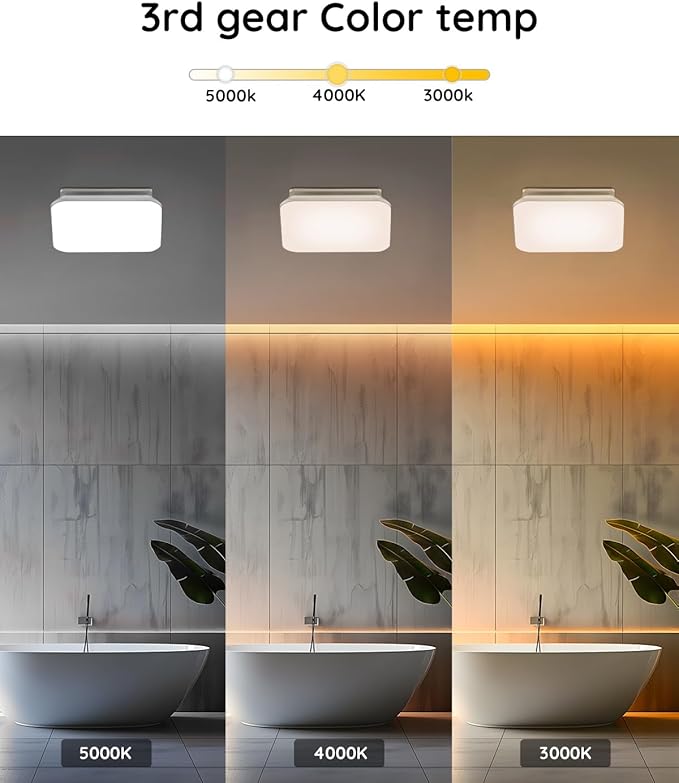 Fitop Bathroom Exhaust Fan with Light, 110 CFM 43W 1200LM Ceiling Mount Shower Ventilation Exhaust with Light, 1.0 Sones Bathroom Vent with Light, Bathroom Fan LED Light 3000K/4000K/5000K - Image 5