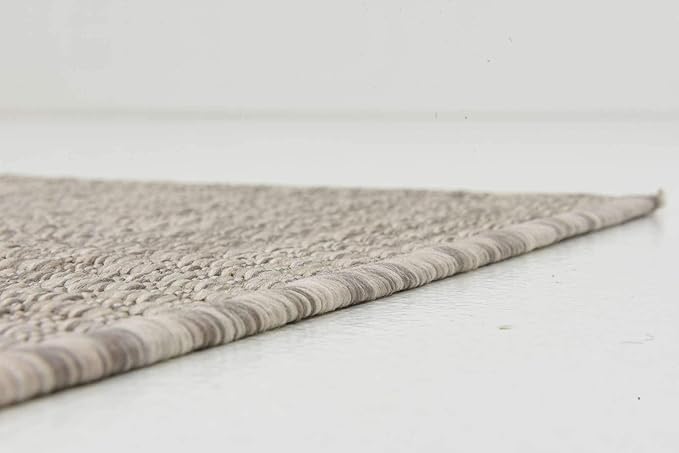 Unique Loom Collection Casual Transitional Solid Heathered Indoor/Outdoor Flatweave Area Rug (2' x 6' 1" Runner, Beige/Ivory) - Image 7