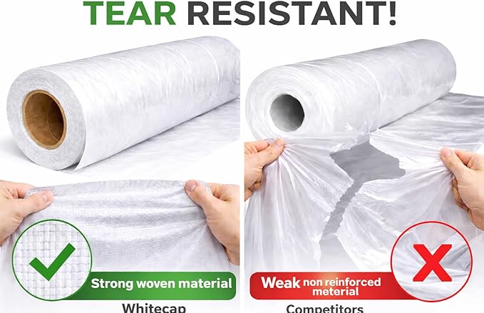 Whitecap - Woven Vapor Barrier - 12 Mil (4' x 200'), Thick Plastic sheeting, Drop Cloth Moisture Barrier Covering for Crawl Space Encapsulation, Life-Time Warranty - Image 2