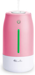 LivePure Cool Mist Humidifiers for Bedroom. Small Humidifier for Babies, Nursery, Plants, Office. Ultrasonic Cool Mist Humidifier w/Quiet Operation, USB-C Rechargeable. Rose Quartz by LivePure