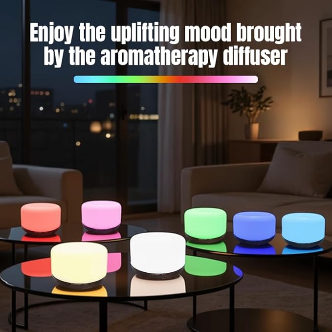 Essential Oil Diffuser for Home & Travel,300ml USB Portable Bedroom Aromatherapy Diffuser with Storage Bag,Quiet for Bedroom,7 Color LED Lights&Auto Shut-Off(Travel Model) - Image 8