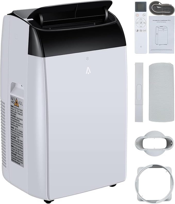 14000 BTU Portable Air Conditioner, 3-in-1 AC Unit with Dehumidifier & Fan, Cools Up to 750 Sq.Ft, Remote Control, 24H Timer & Low Noise Design, Black by MERXENG