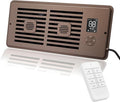 Register Booster Fan for 4" x 10" Vents Only, 10 Speeds to Control Cool and Warm Airflow, Air Conditioning Vents with LED Screen Remote & Thermostat Control, for Room Walls & Floors (Brown) by WeeLeeGoo
