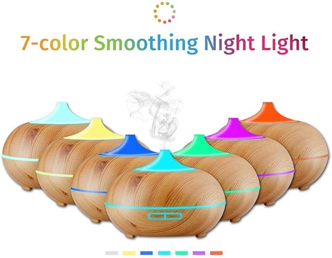 Aroma Essential Oil Diffuser, JoySusie 500ml Wood Grain Ultrasonic Cool Mist Whisper-Quiet Humidifier with Color LED Lights Changing & 4 Timer Settings, Waterless Auto Shut-Off for Spa Baby - Image 2