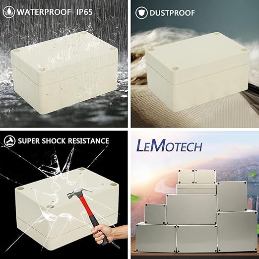 LeMotech Waterproof Dustproof IP65 ABS Plastic Junction Box Universal Electric Project Enclosure Pale Gray 3.9 x 2.7 x 2 inch (100 x 68 x 50 mm) - Image 7