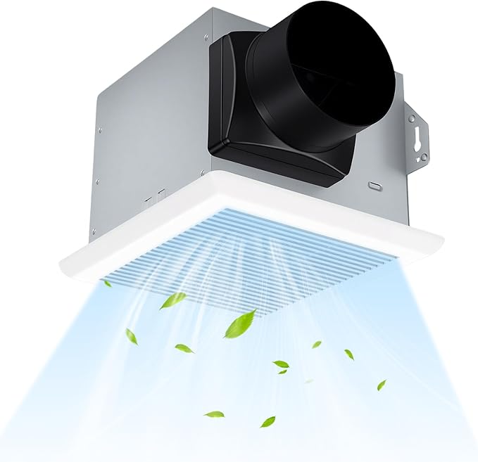 COSTWAY Bathroom Exhaust Fan, Ceiling Mount Ventilation Fan with Galvanized Sheet Housing, 4 Inch Duct Connector, 80 CFM 1.5 Sones Quiet Bath Vent Fan for Home, White by COSTWAY