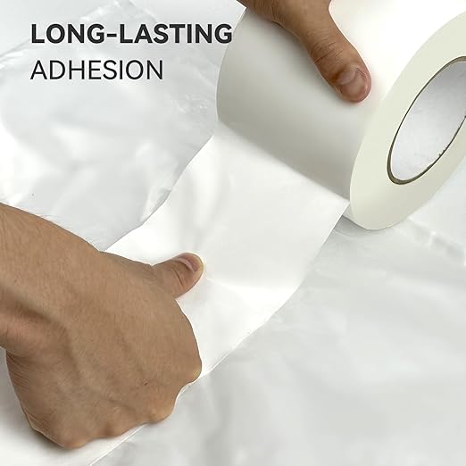 Vapor Barrier Tape 2 Rolls, 4" Wide x 180' Long Moisture Barrier Tape, 9 mil White polyethylene Tape, Moisture Sealing and Seams for Crawl Spaces, Vapor barriers, Marine, Insulation - Image 6