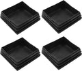 4 Pack 2-3/8" Square Plastic Plugs, Black Tubing End Caps Plugs Insert for Square Tube and Furniture Legs by Bonsicoky