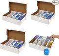 Sports Card Boxes 3900-16000 Count Cardboard Card Storage Box White Bulk Card Storage Baseball Card Boxes with 32 Dividers Sports Cards Storage Box by Unknown