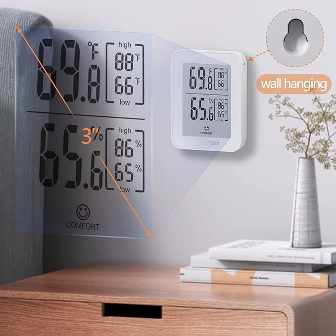 DIGITEN Digital Hygrometer Indoor Thermometer Humidity Meter Rare 360° HD E-Ink Screen Room Thermometer with Temperature and Humidity Monitor Mini Hygrometer Thermometer - Image 5