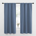 NICETOWN Bedroom Curtains, Home Decoration Solid Thermal Insulated Draperies & Drapes, Blackout Window Curtains for Kitchen (Stone Blue, 2 Panels, 34 in x 63 in (W x L)) by NICETOWN