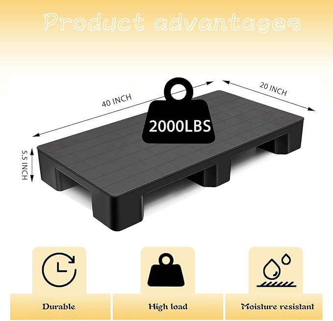 Waterproof Grid Ventilation Floor Pallet Small Warehouse Moisture Barrier Plastic Pallets Moisture Resistant for Logistics and Warehousing, Transportation Facilities(Red-5 Set,31.5x23.6x4.7in) - Image 6