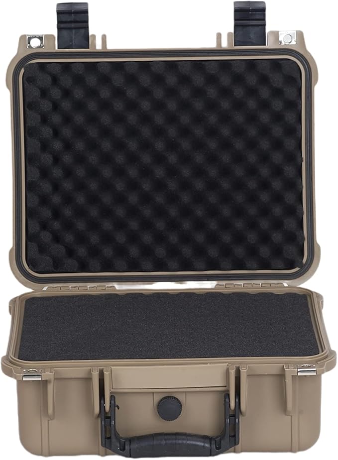 MEIJIA Portable All Weather Waterproof Protective Case,Hard Case,Camera Case With Customized Fit Foam,Fit Use of Drones,Camera,Equipments,Pistols,13.35 x11.63x5.98inches (Desert Tan) - Image 6