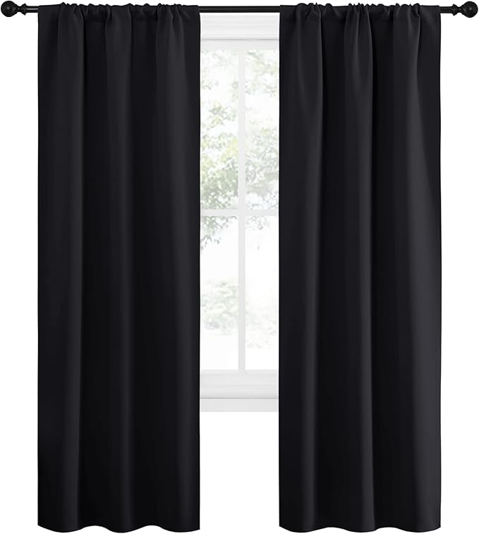 NICETOWN Halloween Black Out Curtain Panels for Kitchen - Energy Smart Decoration Thermal Insulating Blackout Drapes/Draperies for Small Window (2 Panels, 34 inches Wide by 72 inches Long) - Image 2