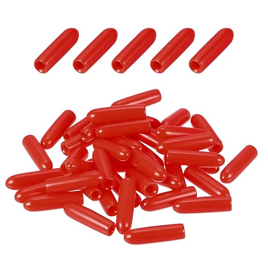 DMiotech 100 Pack 2mm ID Red Screw Thread Protectors Rubber End Caps Bolt Covers for Screw Bolt Furniture Pipe by DMiotech