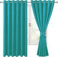 Hiasan Room Darkening Curtains for Bedroom, 70 x 63 Inches - Thermal Insulated & Energy Saving Window Drapes for Living Room/Dorm Room, Set of 2 Panels Sewn with Tiebacks, Peacock Teal by Hiasan
