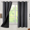 BGment Dark Grey Blackout Curtains for Bedroom - Black Out Curtains 63 Inch Long Thermal Insulated Grommet Total Room Darkening Window Drapes for Living Room, 2 Panels, 42 x 63 Inch by BGment