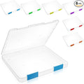 6 Pcs Clear A4 File Box Document Plastic Storage Box Paper Plastic Case Board Game Storage Containers Magazine Protector File Holder with Buckle (Colorful,12.4 x 9.65 x 1.18 Inches) ﻿ by Unknown
