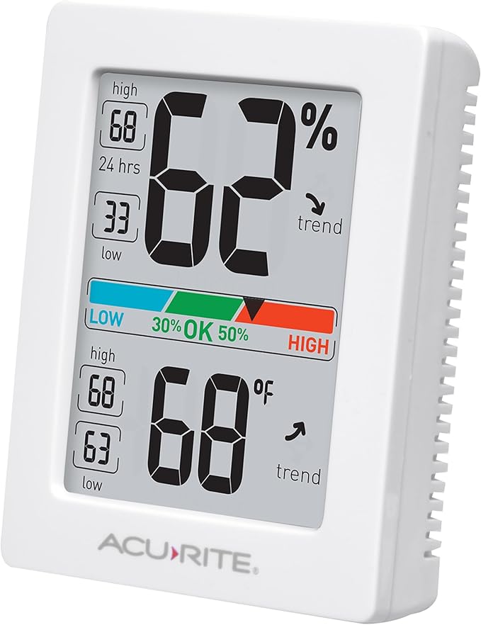 AcuRite Humidity Meter Hygrometer and Indoor Digital Thermometer with Temperature Gauge and Humidity Gauge, Room Thermometer Comfort Scale, 3 x 2.5 Inches, White (01083M) - Image 2