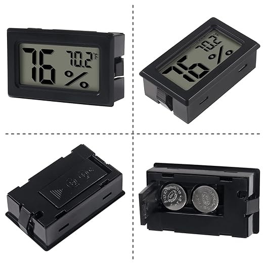 4 Pack Mini Hygrometer Thermometer Digital Electronic Temperature Humidity Meters Gauge Indoor Humidity Monitor LCD Display Fahrenheit (℉) for Greenhouse,Garden,Cellar,Closet,Humidors - Image 2