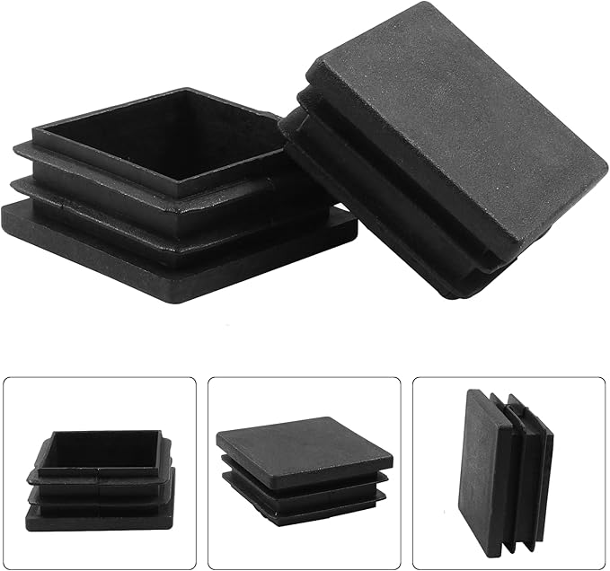 8 Pack 1-1/2" Square Plastic Plugs, Black Tubing End Caps Plugs Insert for Square Tube and Furniture Legs - Image 4