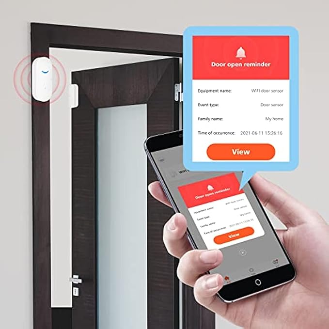 4-Pack Smart Door/Window Sensor: WiFi Alarm, Wireless Alerts, Compatible with Alexa/Google Assistant - Image 2