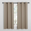 NICETOWN Room Darkening Curtains for Kitchen, Taupe, Set of 2, 42 inches Wide by 50 inches Long, Window Treatment Thermal Insulated Solid Grommet Room Darkening Curtains/Drapes for Bedroom by NICETOWN