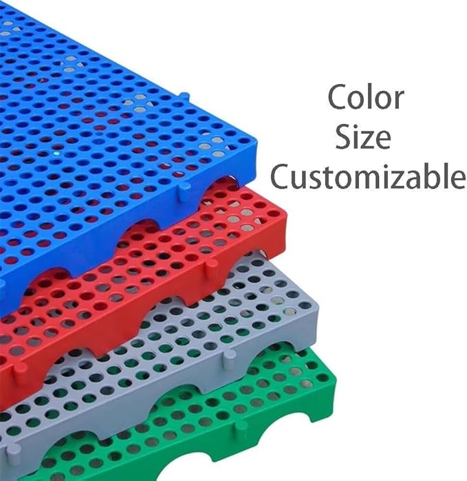LNNW Plastic Pallet Warehouse Pallet Pet Moisture Barrier Cargo Storage Matting for Garage Supermarket, 1 Pack Floor Pallets for Garage Supermarket Basement(Light Gray,100x60x3cm) - Image 5