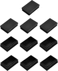 METALLIXITY Rectangle End Caps (60 x 40mm) 10Pcs, Plastic Rectangle Tube Inserts Threaded End Blanking Caps Protector - for Furniture Table Chair Legs, Black by METALLIXITY