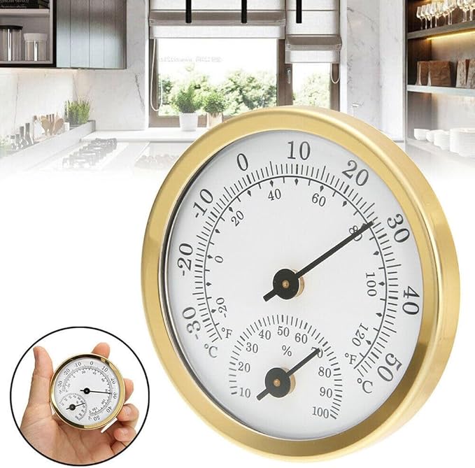TEAMWILL Mini Analog Thermometer Hygrometer Humidity Meter Room Indoor Temperature, 2 in 1 Indoor Outdoor Temperature Humidity Monitor Gauge (1) - Image 3