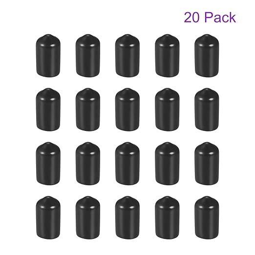 DMiotech 20 Pack 5/16" ID Black Screw Thread Protectors Rubber End Caps Bolt Covers for Screw Bolt Furniture Pipe - Image 6