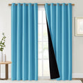 NICETOWN 100% Blackout Window Curtain Panels, Teal Blue, 2 PCs, 62" Wide Each Panel, Cold and Full Light Blocking Drapes with Black Liner for Nursery, 84 inches Drop Thermal Insulated Draperies by NICETOWN