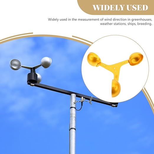 Anemometer Sensor Wind-Speed Monitoring Cup Replacement Aluminum Alloy Lightweight 7.08X7.08X1.49 Inch Outdoor Weather Station Wind Gauge - Image 3